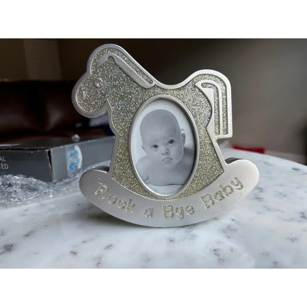 NWT Royal Limited Silver Rock a Bye Baby Rocking Horse Photo Frame w/ Box